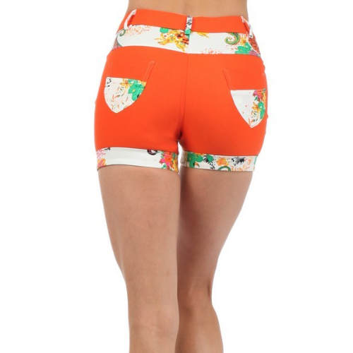 Pressly Floral & Paisley 4-Pocket Shorts Orange/White