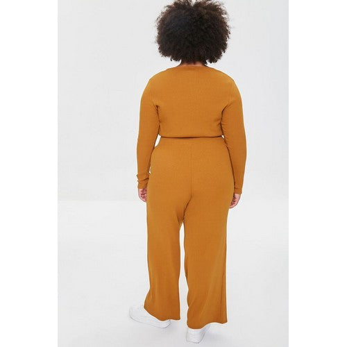 Plus Size Pallazo Pants Mustard