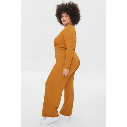 Plus Size Pallazo Pants Mustard