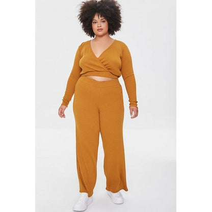 Plus Size Pallazo Pants Mustard