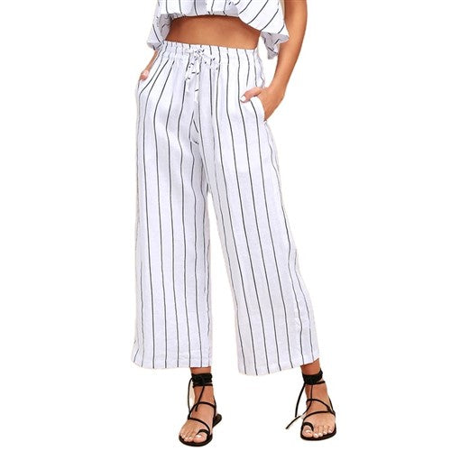 KUL Clothing Linen Pants Black & White Stripe