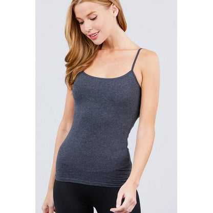 Cami with Shelf Bra Charcoal Grey