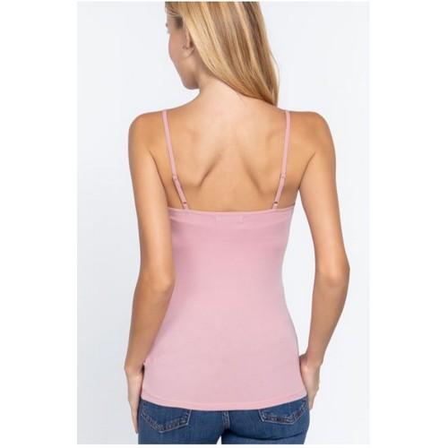 Vest with Built-In Bra Paint Pink