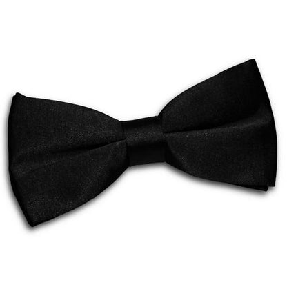Satin Banded Bow Tie in Black