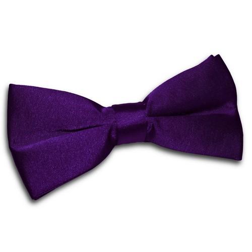 Satin Banded Bow Tie in Purple
