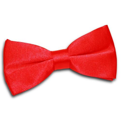 Satin Banded Bow Tie in Red