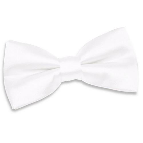 Satin Banded Bow Tie in White