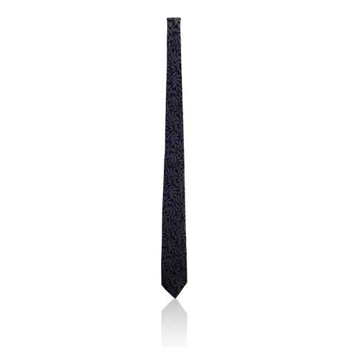 Marks & Spencer Pure Silk Leaf Indigo Blue Tie