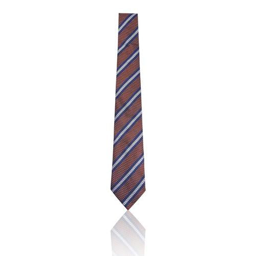 Marks & Spencer Luxury Pure Silk Striped Rust Tie
