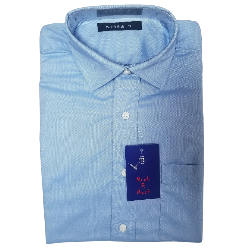 Rock & Rock Shirt Short Sleeve Plain Light Blue