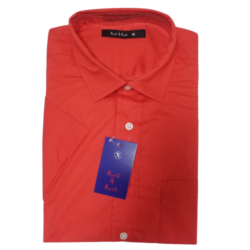 Rock & Rock Shirt Short Sleeve Plain Red