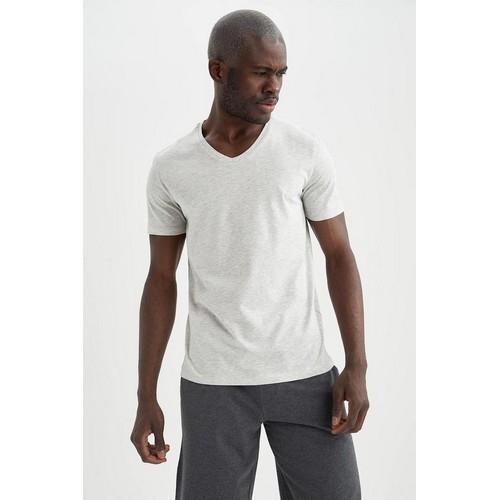 Dunnes V-Neck Regular Fit T-Shirt Ash