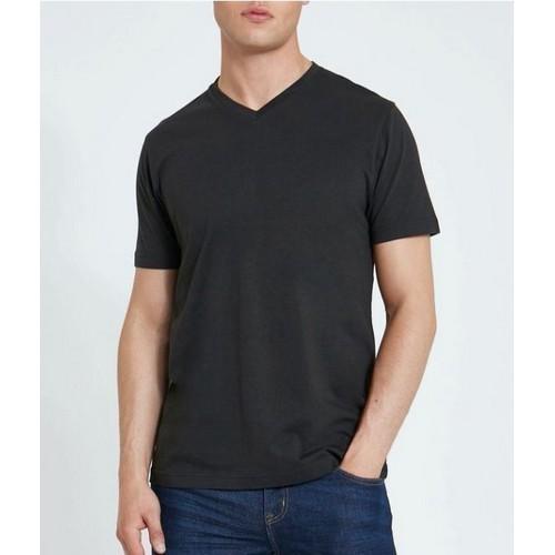 Dunnes V-Neck Slim Fit T-Shirt Black 