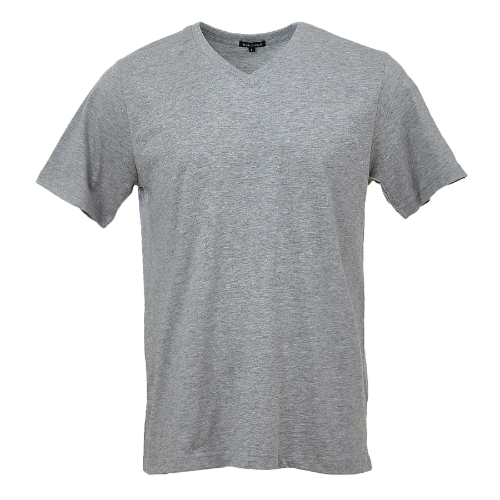 Rich Cotton V-Neck T-Shirt Grey