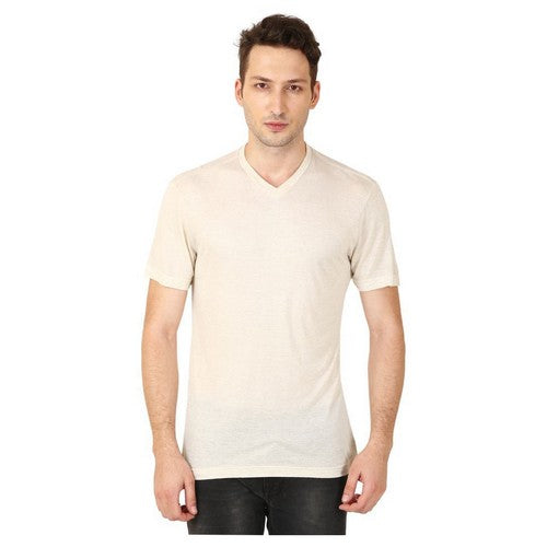 Rich Cotton V-Neck T-Shirt Off-White