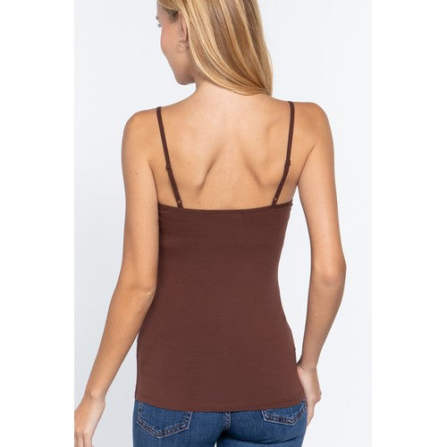 Vest With Built-In Bra Sepia Brown