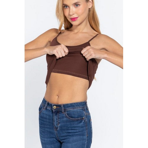 Vest With Built-In Bra Sepia Brown
