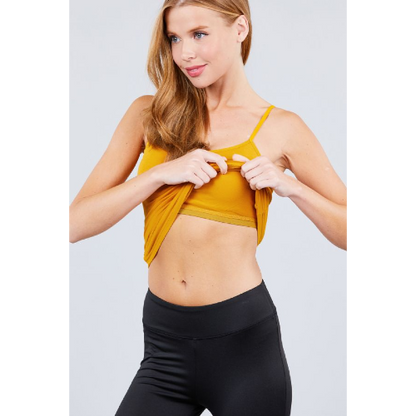 Vest With Built-In Bra Mustard