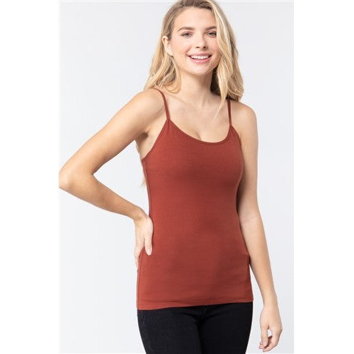 Vest with Built-In Bra Dark Rust