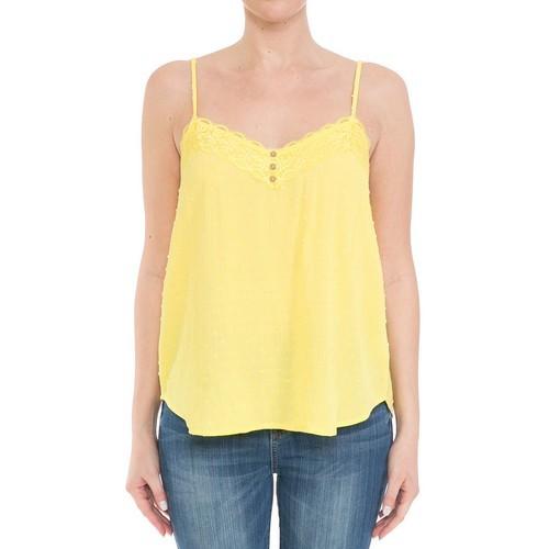72410 Swiss Dot Lace-Trimmed Cami Top Vibrant Yellow