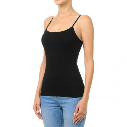 61000 Bra-Strap Camisole Built-In Bra Top Black