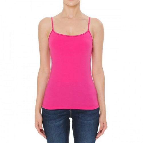 61000 Bra-Strap Camisole Built-In Bra Top New Fuchsia