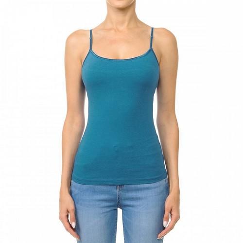 61000 Bra-Strap Camisole Built-In Bra Top Teal