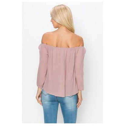 Off Shoulder Top Dusty Mauve