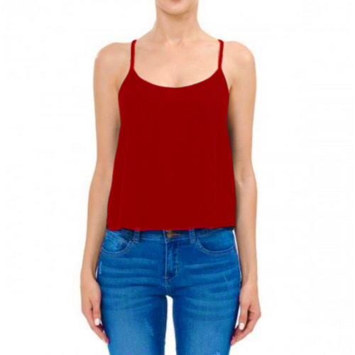 Camisole With Tulip Back Detail B.Red