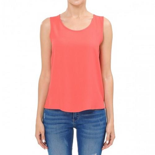 67795 Sleeveless Top With Open Back Coral