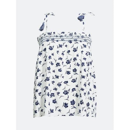 Bik Bok Tassel Strap Floral Cami White and Navy