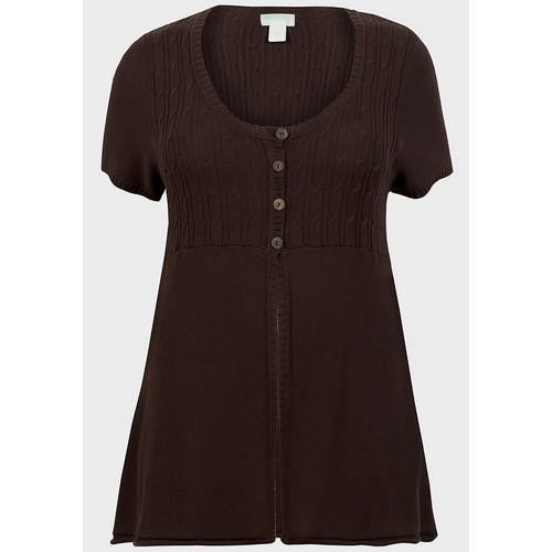 Maurices Plus Size Short Sleeve Cardigan Brown