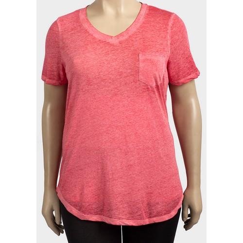 Faded Glory Plus Size Space Dye T-Shirt Pink