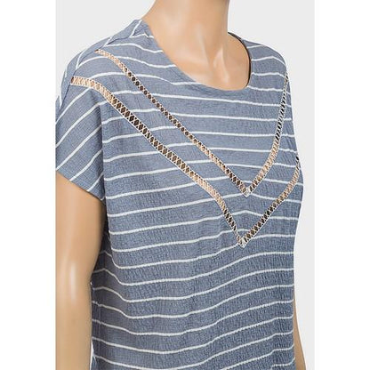 Stripe V Design T-Shirt Blue