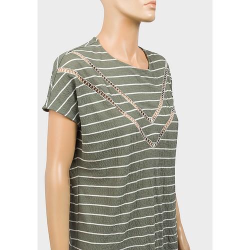 Stripe V Design T-Shirt Sage
