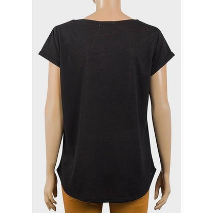 Linen Burn-Out T-Shirt Black