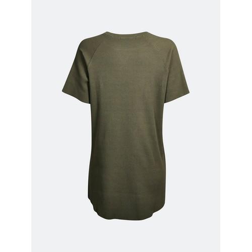 Bik Bok Longline Waffle T-Shirt Military Green