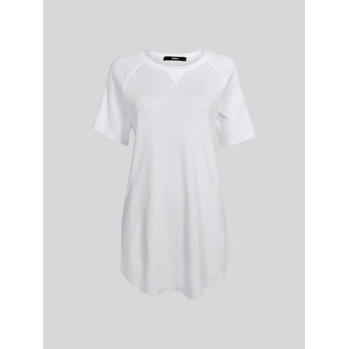 Bik Bok Longline Waffle Texture T-Shirt Antique White