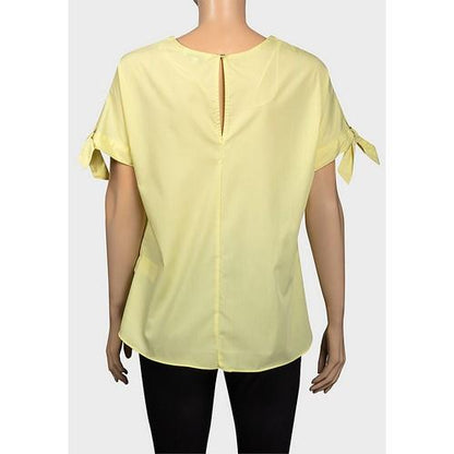 Peacocks Tie Sleeve Blouse Lemon Yellow