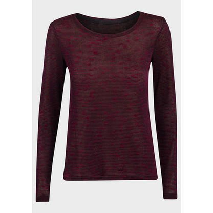 Light Knit Long Sleeve Top Burgundy Marl