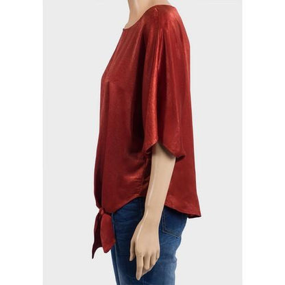 TU Batwing Oversize Tie Hem Top Bronze