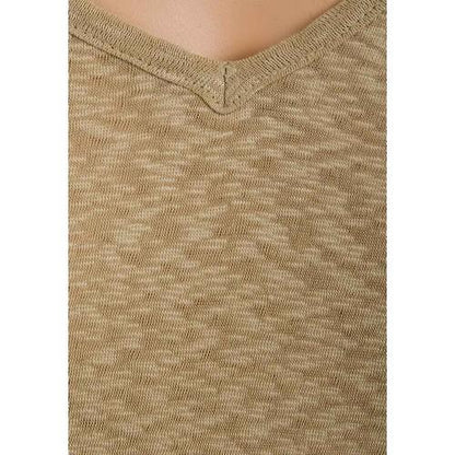 Long Sleeve Lightweight Burn-Out Top Beige