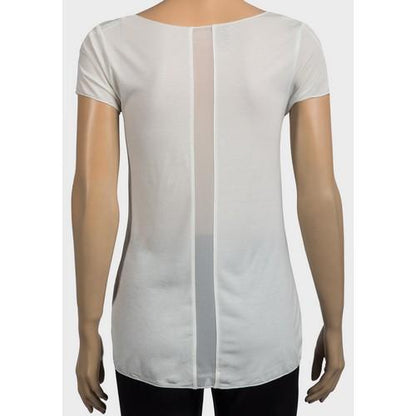 Chiffon Panel T-Shirt White