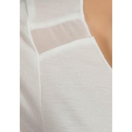 Chiffon Panel T-Shirt White