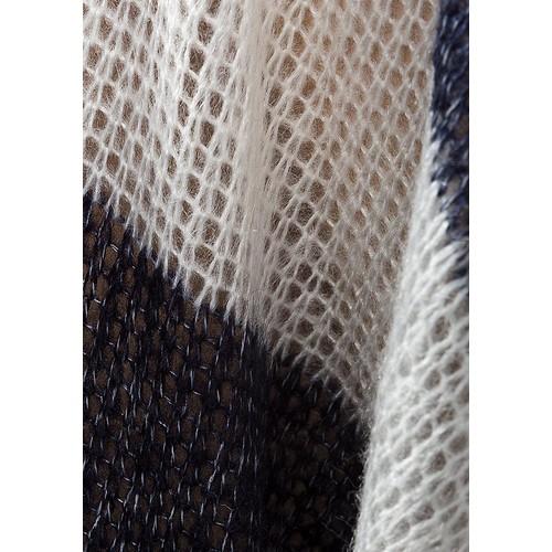 Light Knit Stripe Oversize Top White/Navy