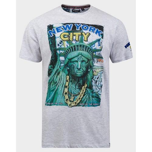 Brave Soul New York City Printed T-Shirt Grey