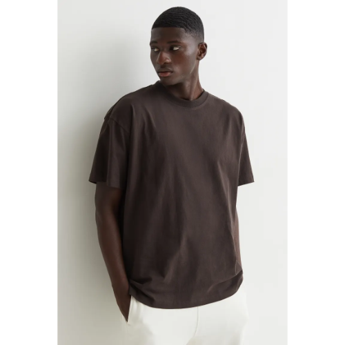 Size& Crew Neck T-Shirt Brown