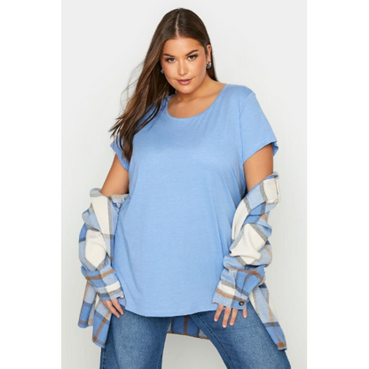 Next Plus Size Crew Neck Tee Blue