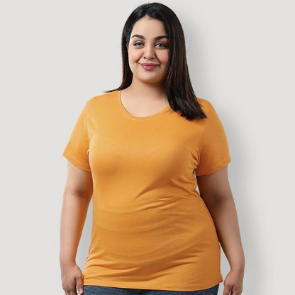 Next Plus Size Crew Neck Tee Mustard