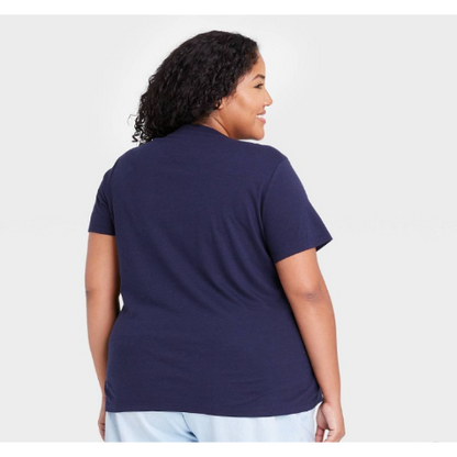 Next Plus Size Crew Neck Tee Navy